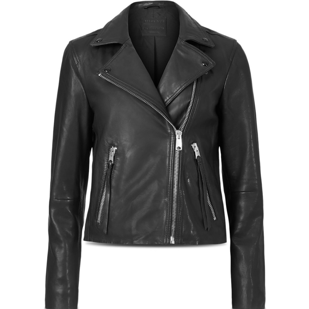 Leather biker jacket